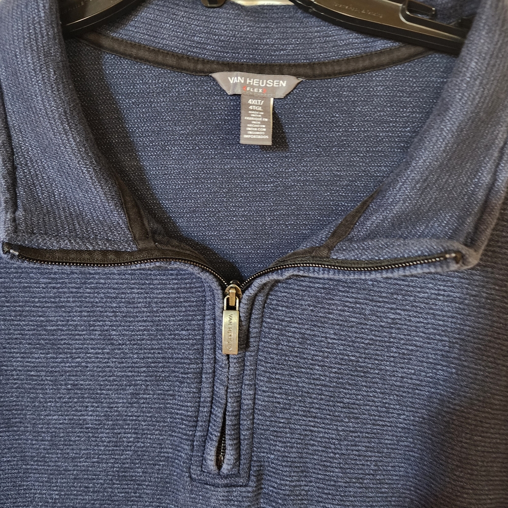 Van Heusen Men's Navy Zip-Up Sweater - Picture 3 of 4